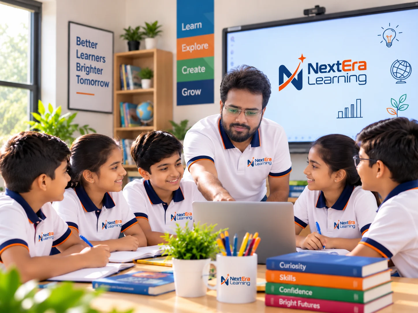 Children learning at NextEra Learning in Manpur, Gaya