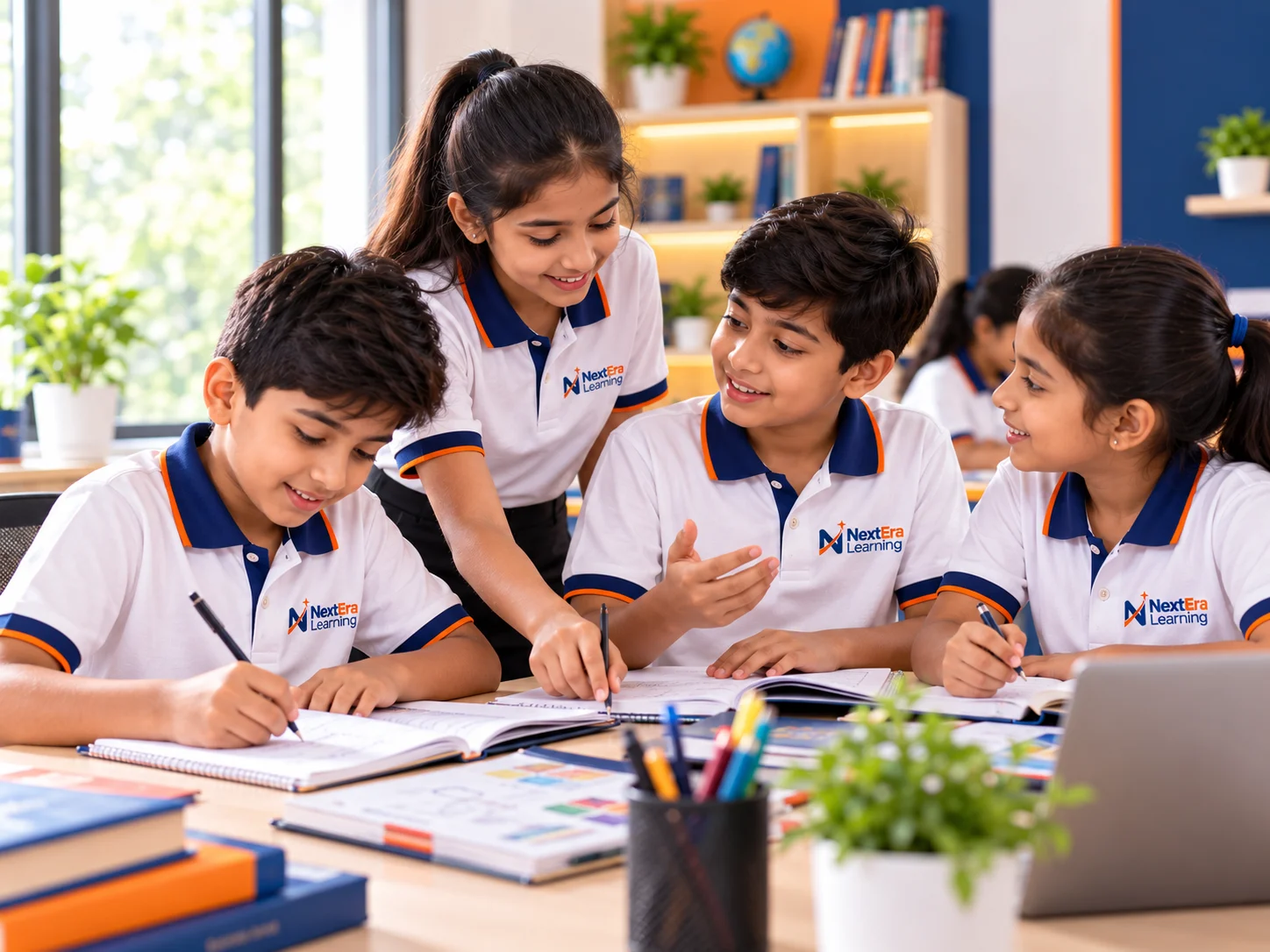 Children learning together at NextEra Learning in Manpur, Gaya